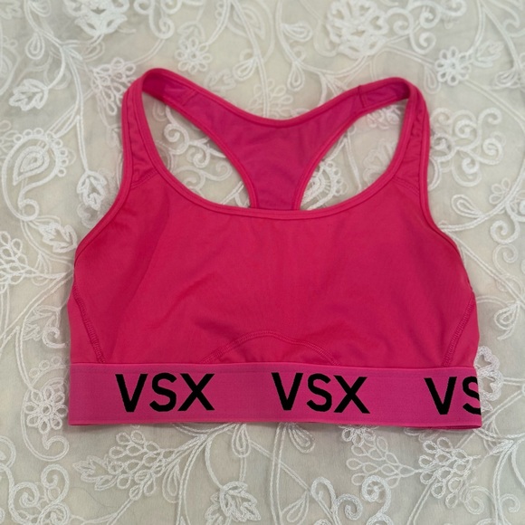VSX Sports Victoria Secret Vibrant Pink Racerback Sports Bra - Picture 3 of 9